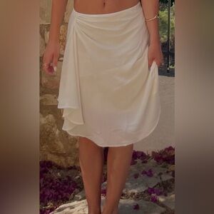 Abercrombie & Fitch White Asymmetrical Draped Skirt